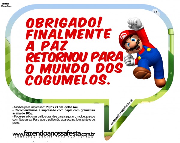 Plaquinhas Divertidas Mario Bros 27
