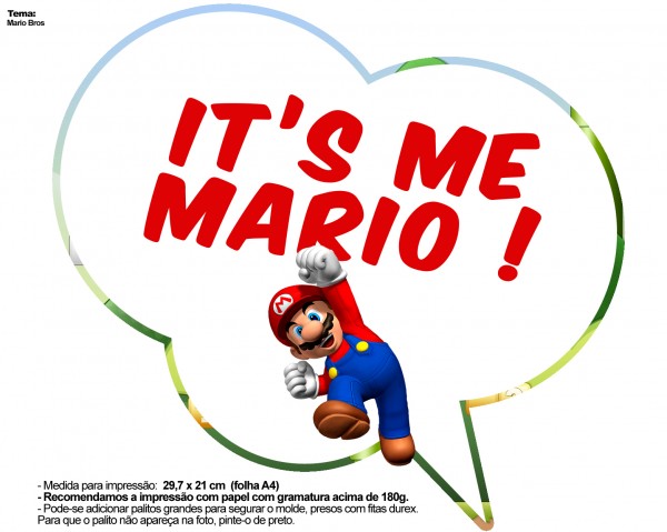 Plaquinhas Divertidas Mario Bros 28