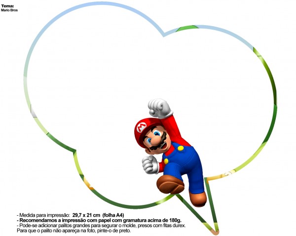 Plaquinhas Divertidas Mario Bros 30