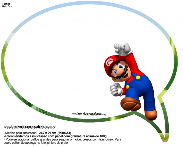 Plaquinhas Divertidas Mario Bros 33