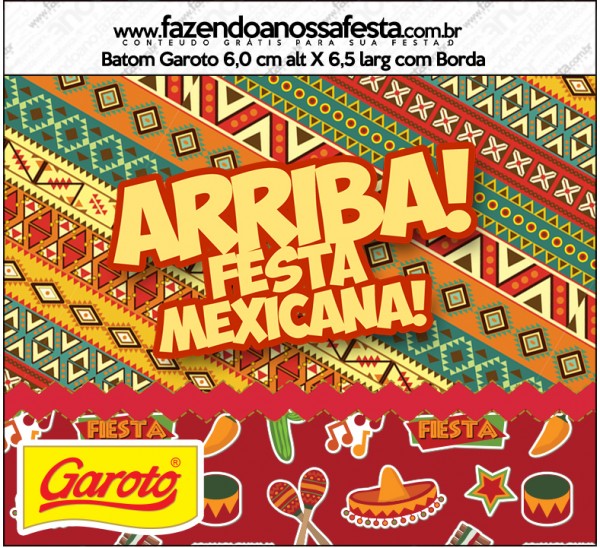 Rótulo Batom Garoto Festa Mexicana 1
