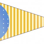 Bandeirinha 5 Fundo Príncipe Azul e Dourado