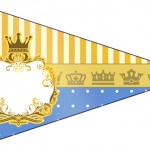 Bandeirinha Sanduiche Fundo Príncipe Azul e Dourado