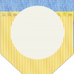 Bandeirinha Varalzinho Fundo Príncipe Azul e Dourado