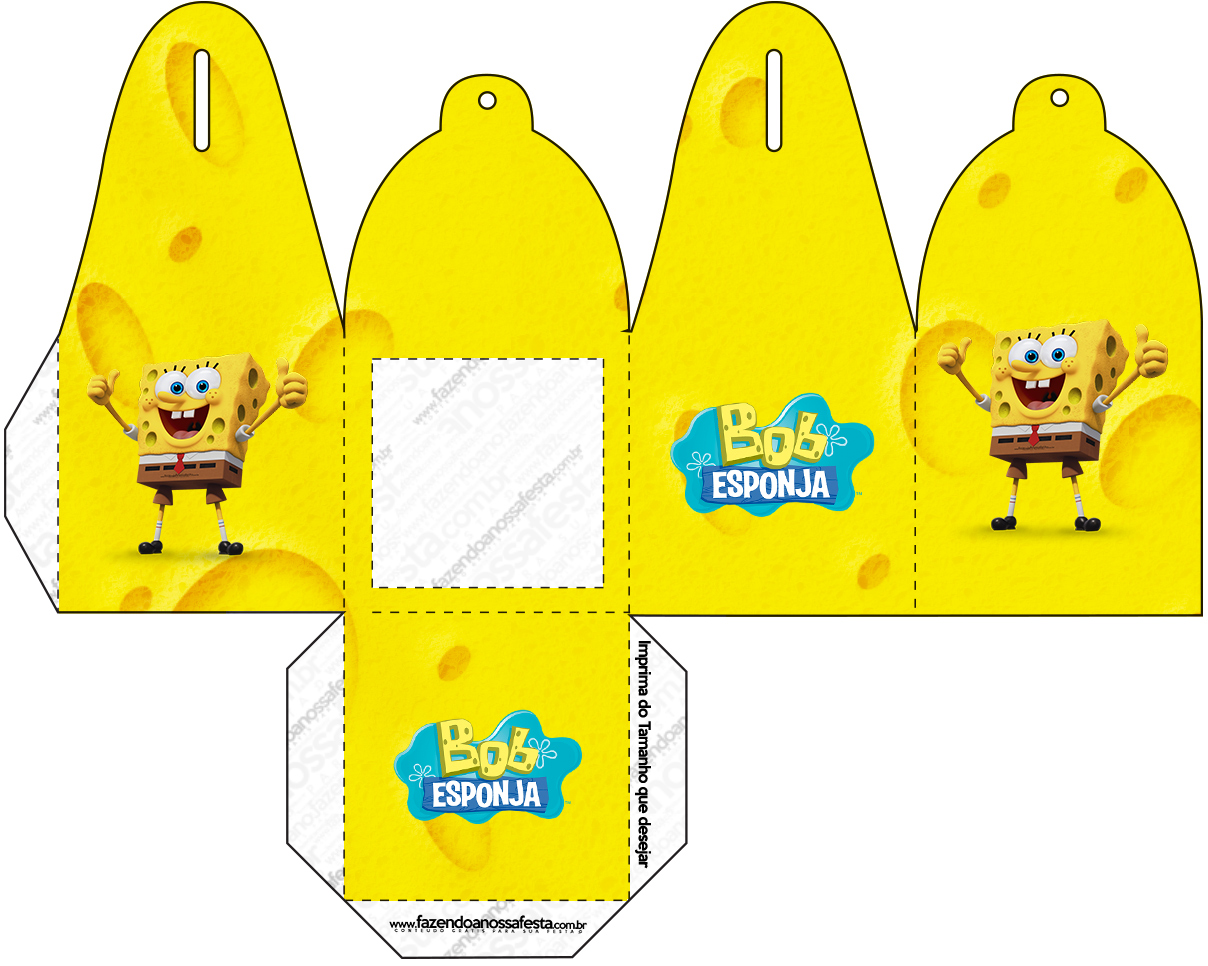 Caixinhas do Kit Festa Bob Esponja Para Imprimir