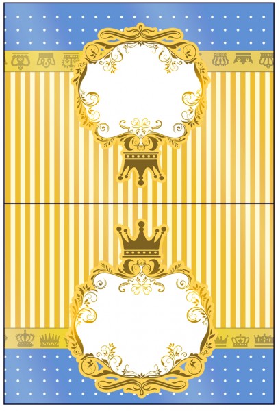 Cartão Agradecimento de Mesa Fundo Príncipe Azul e Dourado1