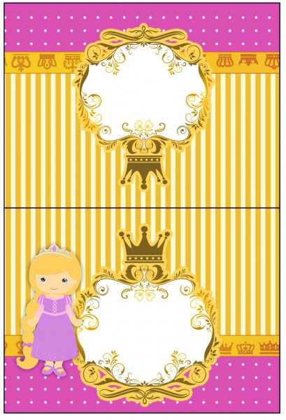Cartão Agradecimento de Mesa Princesa Loira