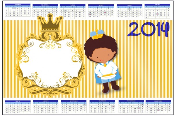 Convite Calendário 2014 Príncipe Afro