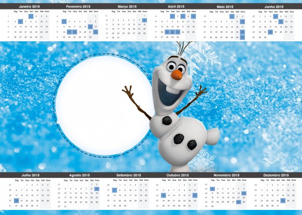 Convite Calendário 2015 Olaf Frozen