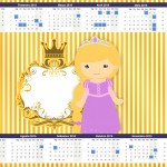 Convite Calendário 2015 Princesa Loira