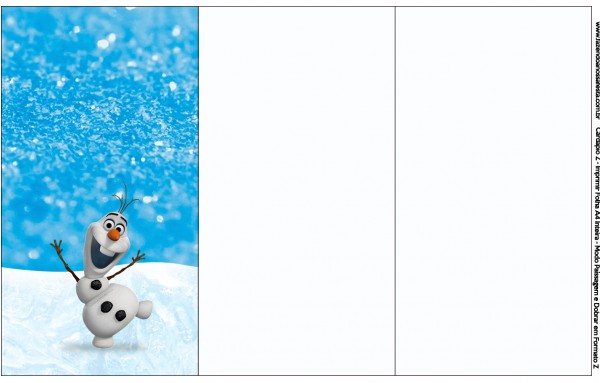 Convite Cardápio ou Cronograma em Z Olaf Frozen