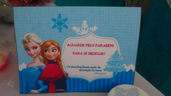 Cartão Agradecimento Festa Frozen da Sofia