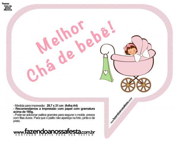 PLAQUINHAS MOLDE FNF Chá de bebê menina 13