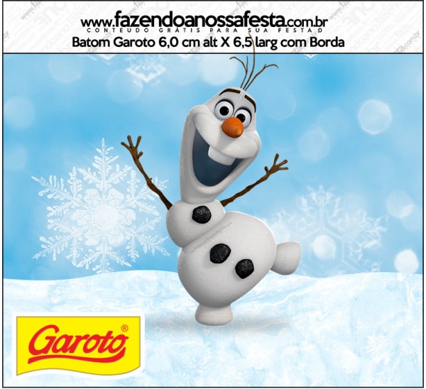 Rótulo batom Garoto Olaf Frozen