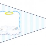 Bandeirinha Sanduiche 4 Batizado Azul Claro