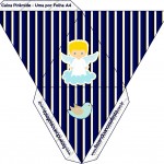 Caixa Pirâmide Batizado Azul Marinho Anjinho Loiro