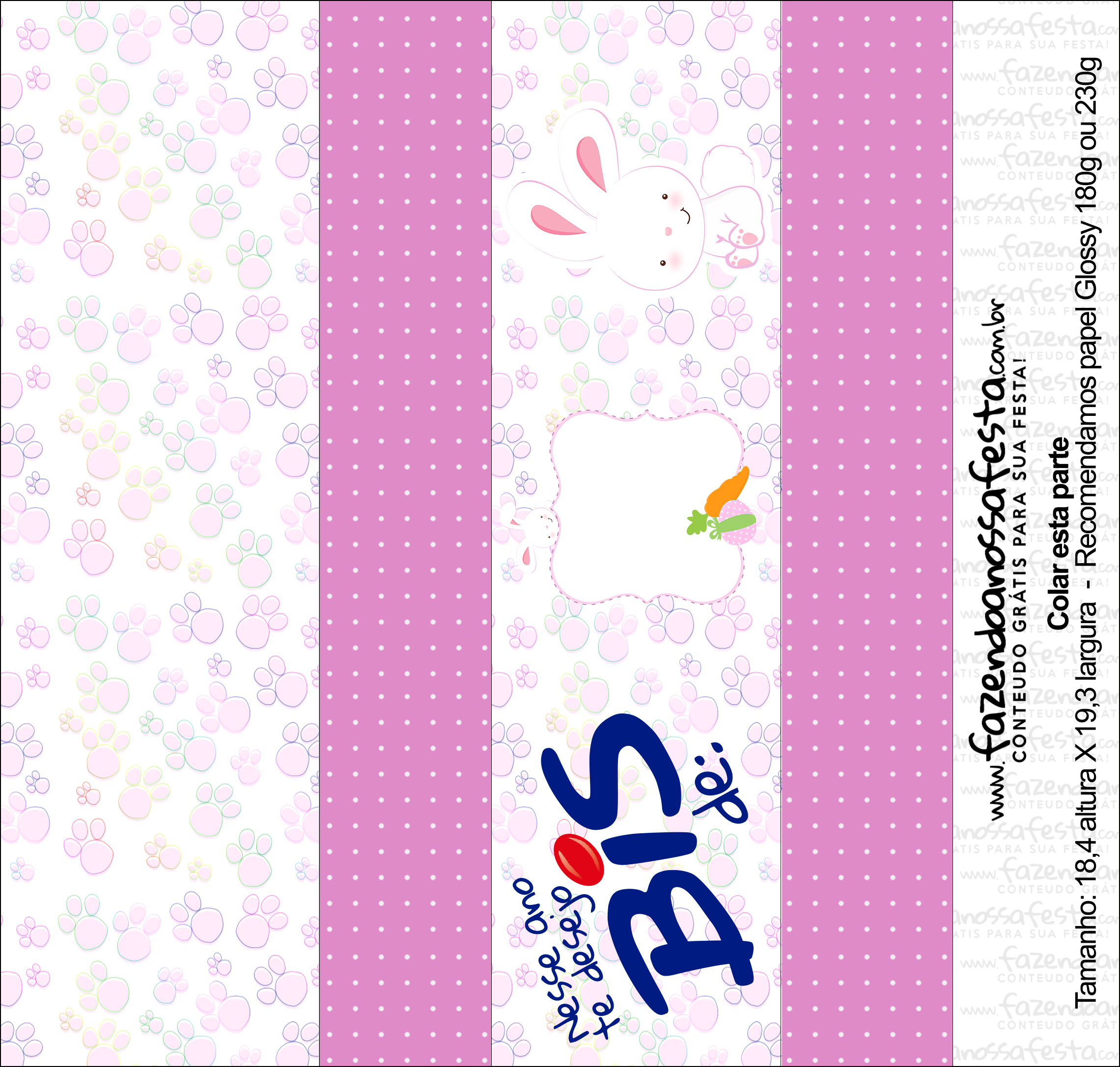 Caixa de Bis Páscoa Rosa - para imprimir