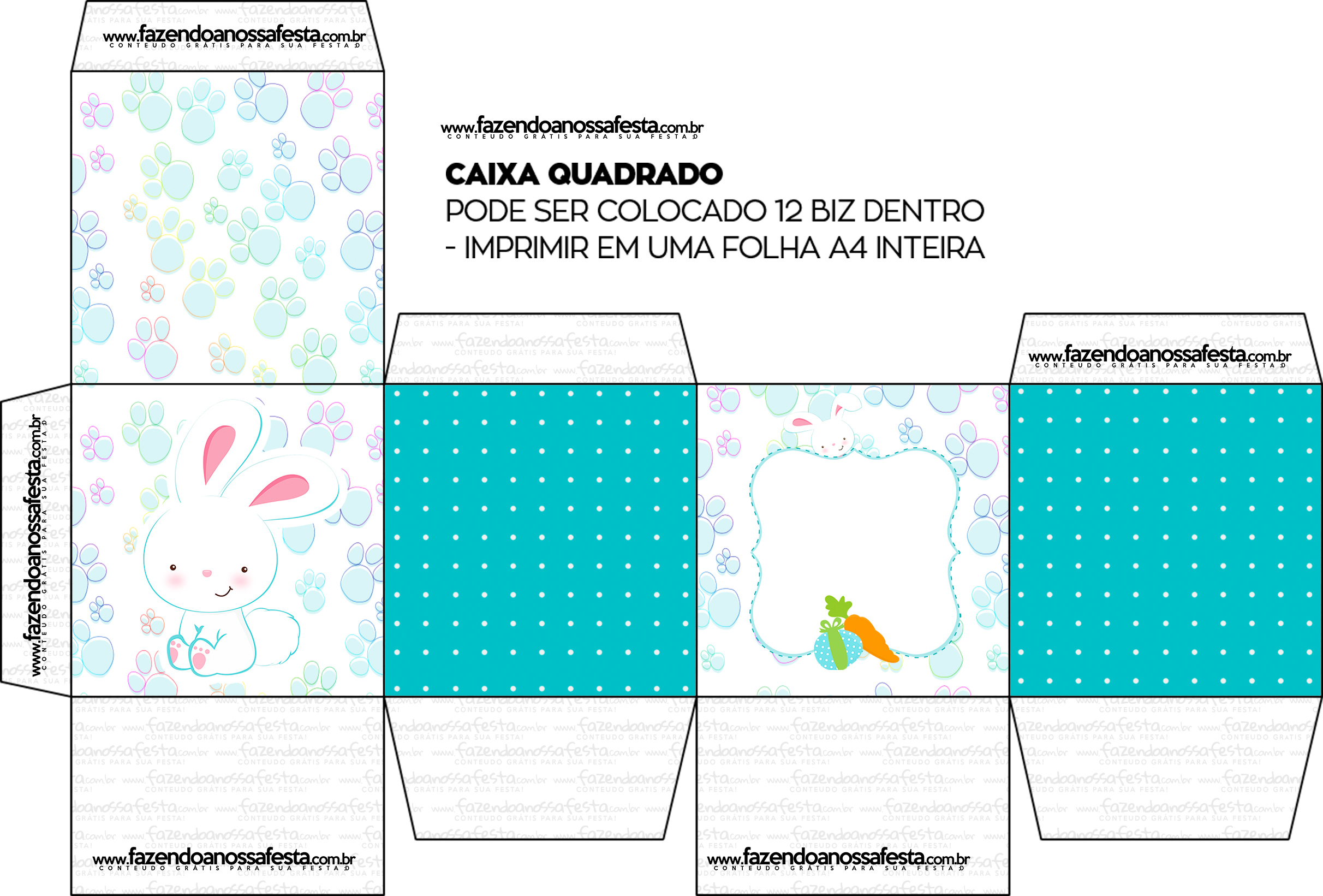 Caixa Bis Personalizada para Páscoa Menino