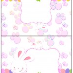 Cartão Agradecimento de Mesa Páscoa Coelhinho Cute Rosa