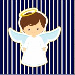 Mini Confeti Batizado Menino Azul Marinho e Branco