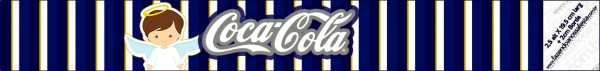 Rótulo Coca cola Batizado Menino Azul Marinho e Branco