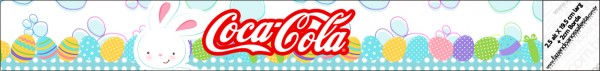 Rótulo Coca cola Páscoa Coelhinho Cute Azul