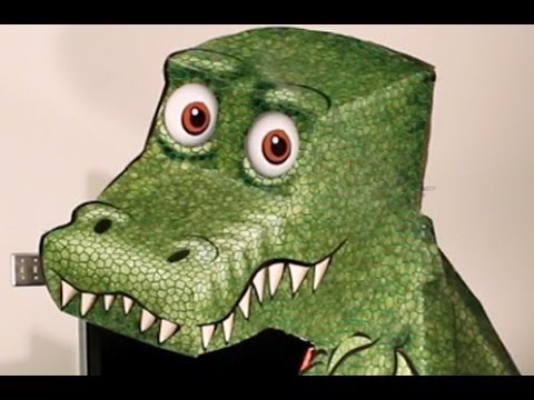Molde Dinossauro 3D de Papel que Mexe a Cabeça (Ilusão)