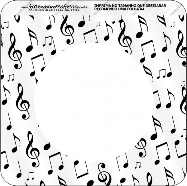 Bandeirinha Varalzinho Quadrada Notas Musicais