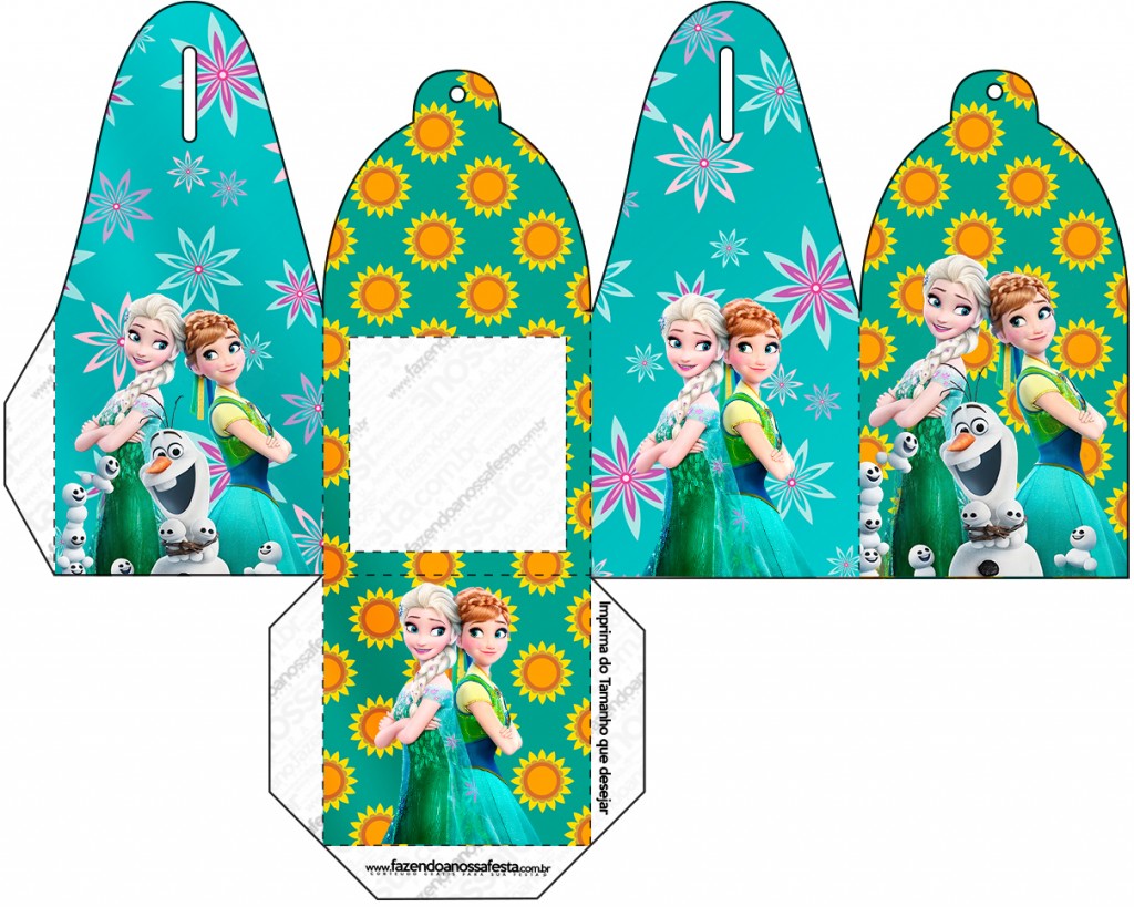 Caixa com Foto Frozen Fever Fazendo a Nossa Festa