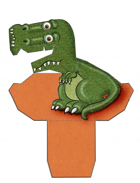 Dinossauro 3D de Papel que mexe a cabeça 2