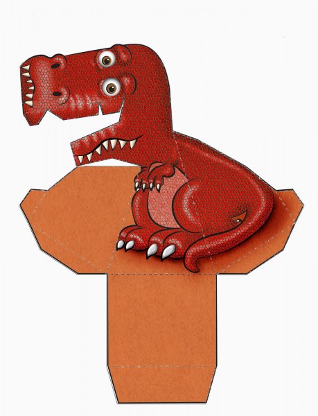 Dinossauro 3D de Papel que mexe a cabeça