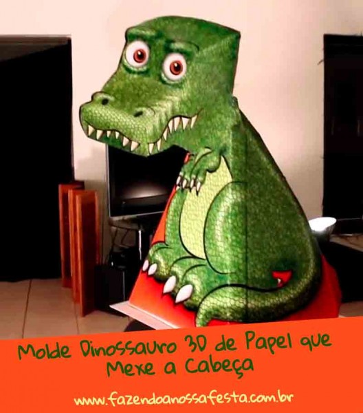 Molde Dinossauro 3D de Papel