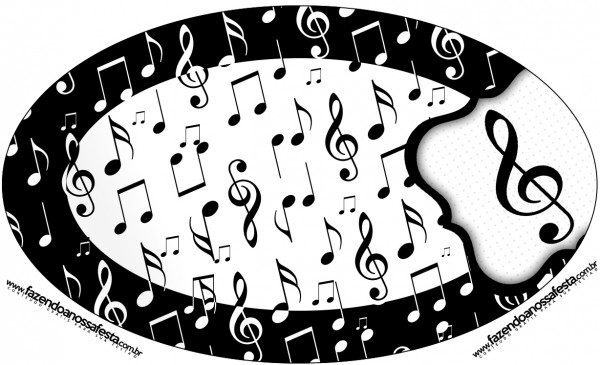Placa Elipse Notas Musicais