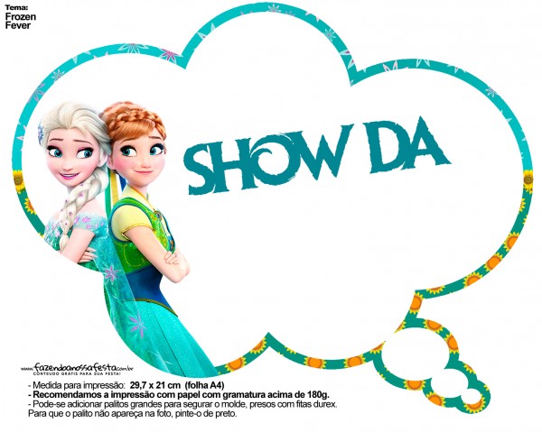 Plaquinhas Divertidas para Fotos Frozen Fever 01