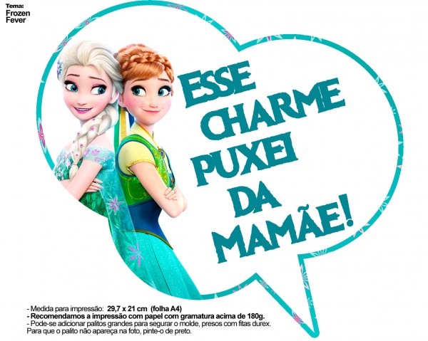 Plaquinhas Divertidas para Fotos Frozen Fever 03