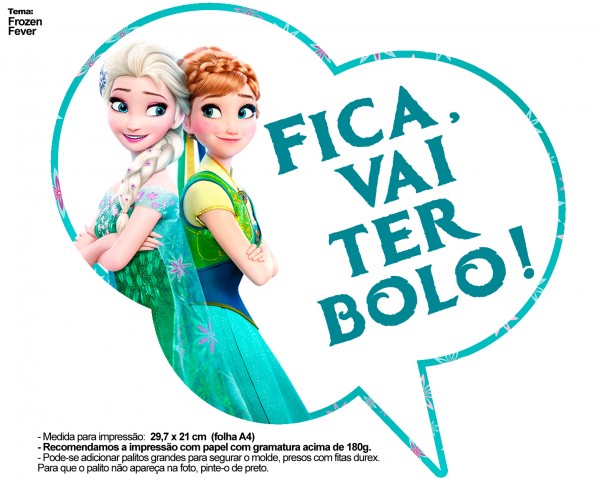 Plaquinhas Divertidas para Fotos Frozen Fever 09