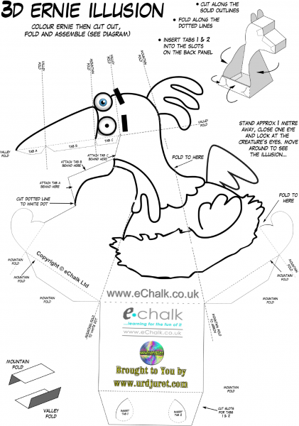 eChalk Ernie the Rooster colour your own