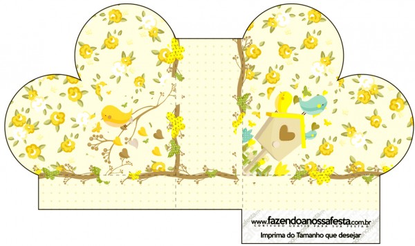 Caixa Coração Jardim Encantado Amarelo Provençal