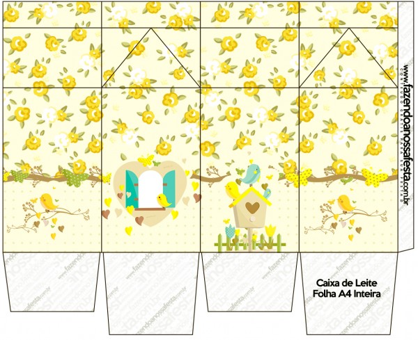 Caixa de Leite Jardim Encantado Amarelo Provençal