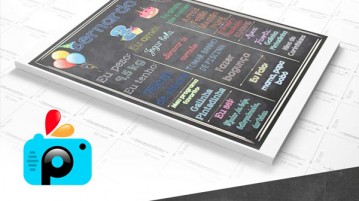 Como fazer Convite Quadro (Chalkboard) – DIY usando PicsArt DIY Convite Quadro no Picart