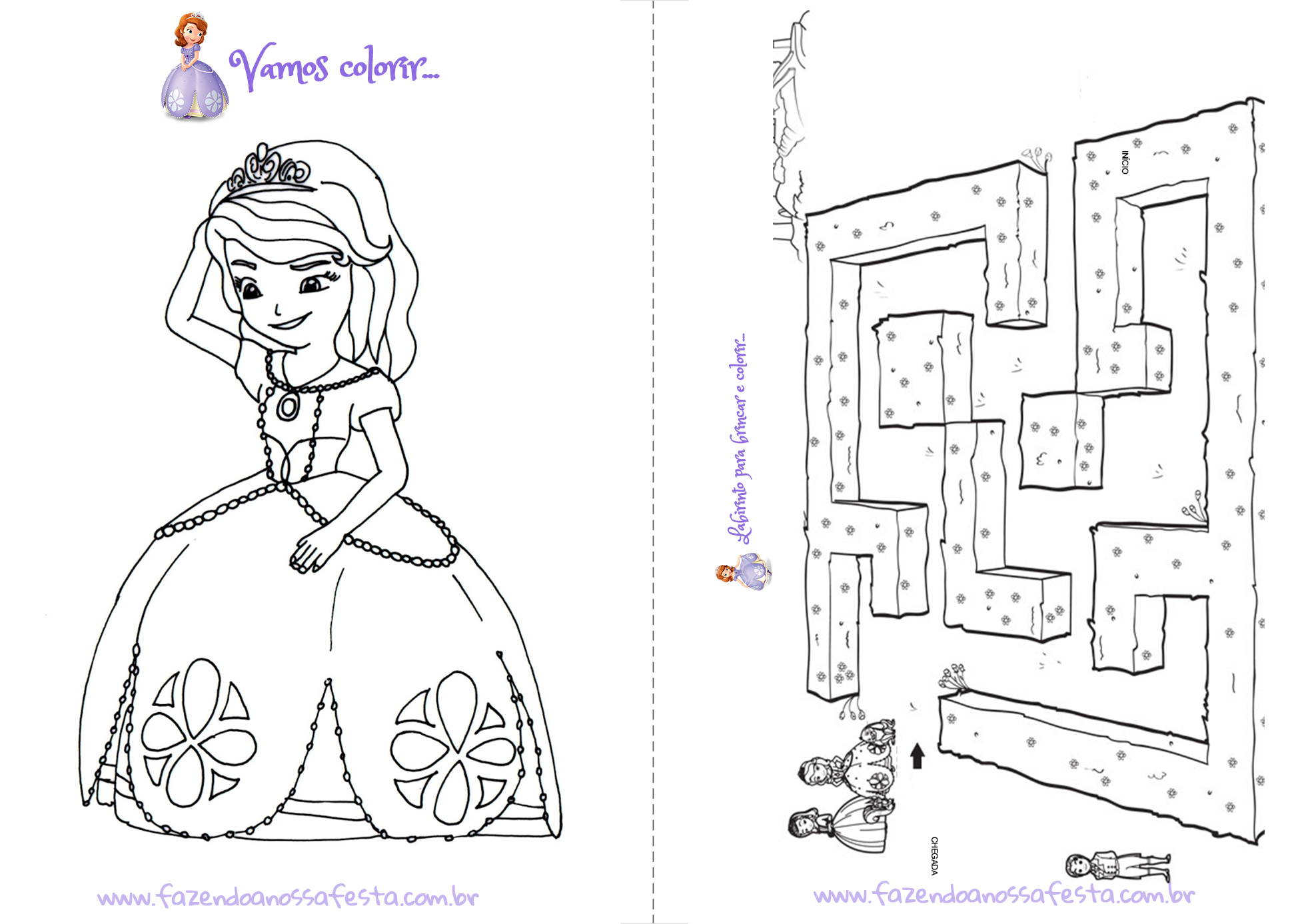 Livrinho para Colorir Princesa Sofia Pagina-1 - Fazendo a Nossa Festa   Princesa sofia para colorir, Princesa sofia, Desenho da princesa sofia