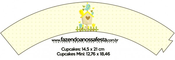 Saias Wrappers para Cupcakes Jardim Encantado Amarelo Provençal 2