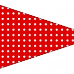 Bandeirinha Sanduiche 5 Fundo Xadrez Vermelho e Poá