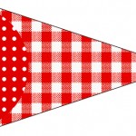 Bandeirinha Sanduiche Fundo Xadrez Vermelho e Poá