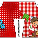 Convite Camisa Kit Festa Junina Vermelho e Branco