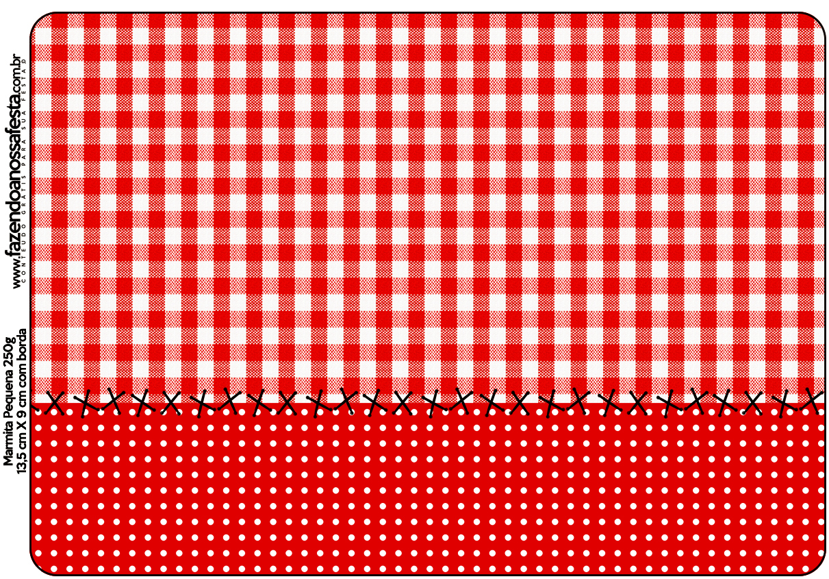 Calendário Fundo Xadrez Vermelho e Poá - Fazendo a Nossa Festa