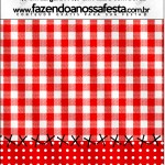 Mini Confeti Fundo Xadrez Vermelho e Poá - Fazendo a Nossa Festa