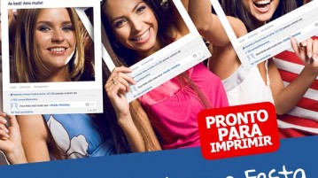 Placa Facebook Timeline para Festa