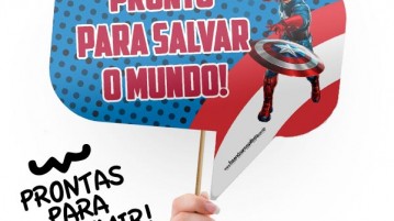 Plaquinhas Divertidas Capitão América Plaquinhas Divertidas Capitão América Modelo