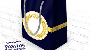 Sacolinha Surpresa Coroa Príncipe Azul Marinho Sacolinha Coroa Príncipe Azul Marinho - Modelo
